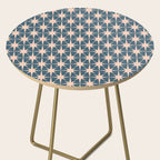 Mid Century Modern Atomic Stars Pattern in Steel Teal Blue and Pale Blush Pink Side Table Gallery Image 2
