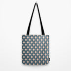 Mid Century Modern Atomic Stars Pattern in Steel Teal Blue and Pale Blush Pink Tote Bag Gallery Image 2
