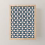 Mid Century Modern Atomic Stars Pattern in Steel Teal Blue and Pale Blush Pink Mini Art Print Gallery Image 1