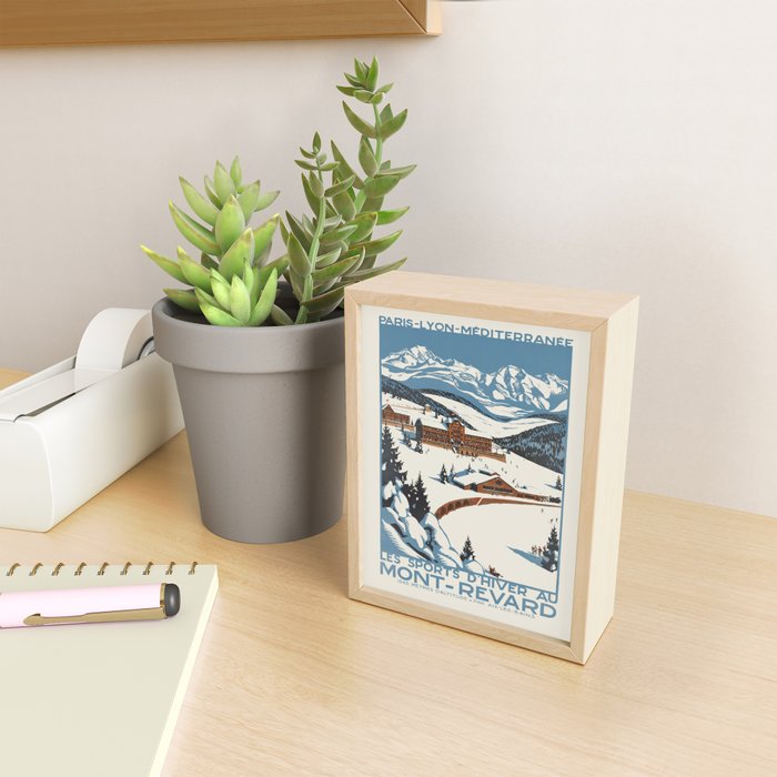 Mont Revard Vintage ski poster, 1920s Mini Art Print Gallery Image 2