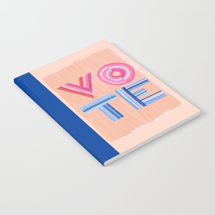 Vote Hand Lettering on Peach Watercolor Background Notebook Gallery Image 2