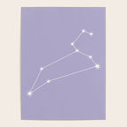 Leo Zodiac Star Constellation Line Art Pastel Lavender Poster Gallery Image 4