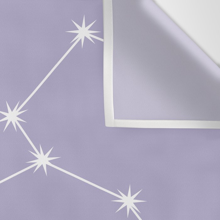 Leo Zodiac Star Constellation Line Art Pastel Lavender Wall Tapestry Gallery Image 3