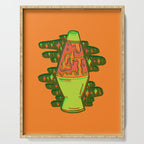 Lit lava lamp in orange in 3D Serving Tray Gallery Image 1