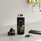Moonlit Owl and Fluttering Moths Water Bottle Gallery Image 4