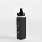 Moonlit Owl and Fluttering Moths Water Bottle Gallery Image 2