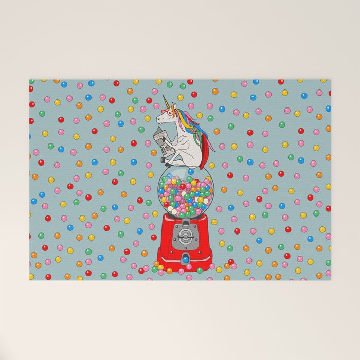 Unicorn Gumball Poop Welcome Mat Gallery Image 1