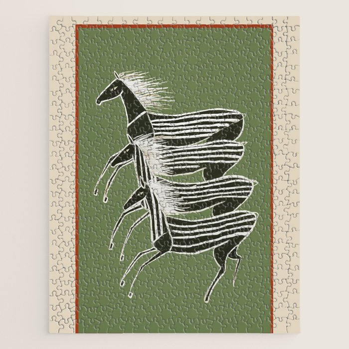 Horses in Stripes Jigsaw Puzzle Gallery Image 1