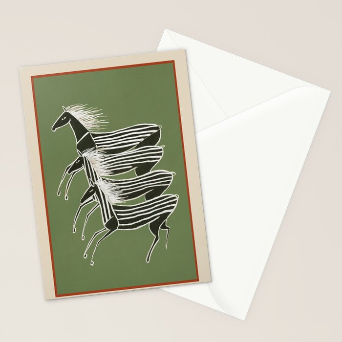 Horses in Stripes Stationery Card Gallery Image 2