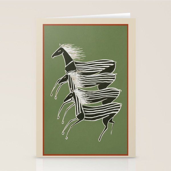 Horses in Stripes Stationery Card Gallery Image 2