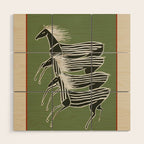 Horses in Stripes Wood Wall Art Gallery Image 1