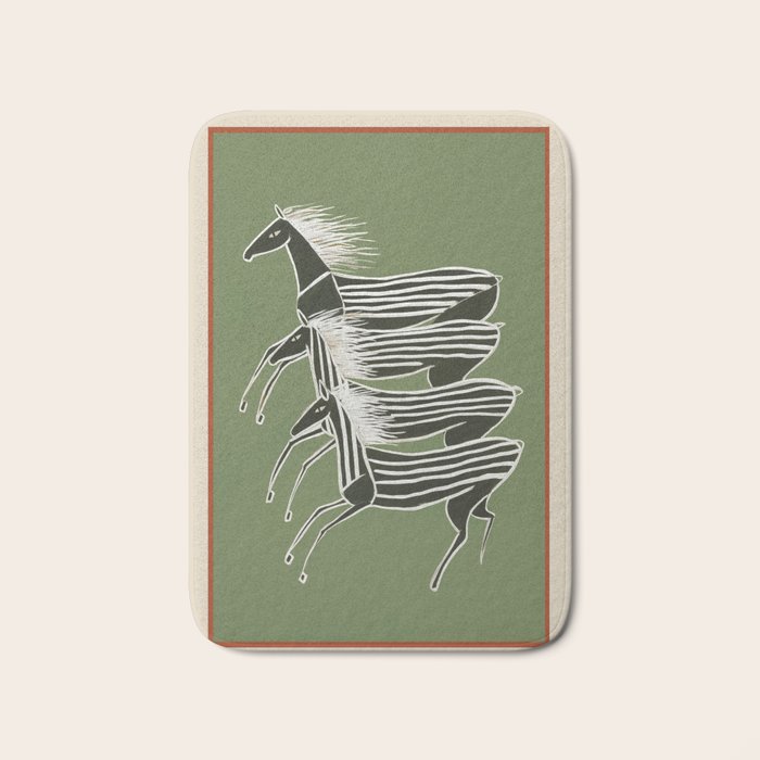 Horses in Stripes Bath Mat Gallery Image 1