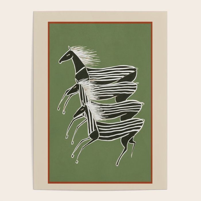 Horses in Stripes Poster Gallery Image 4