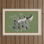 Horses in Stripes Outdoor Rug Gallery Image 1