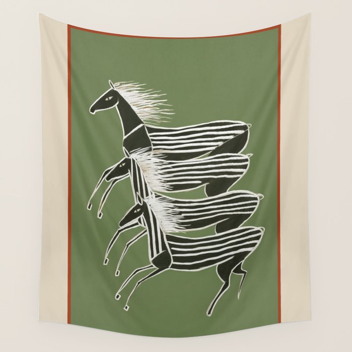 Horses in Stripes Wall Tapestry Gallery Image 4