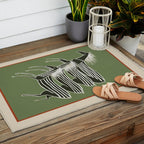 Horses in Stripes Outdoor Rug Gallery Image 2