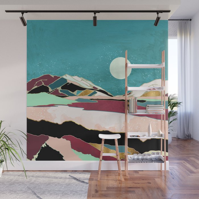 Teal Sky Wall Mural Gallery Image 1