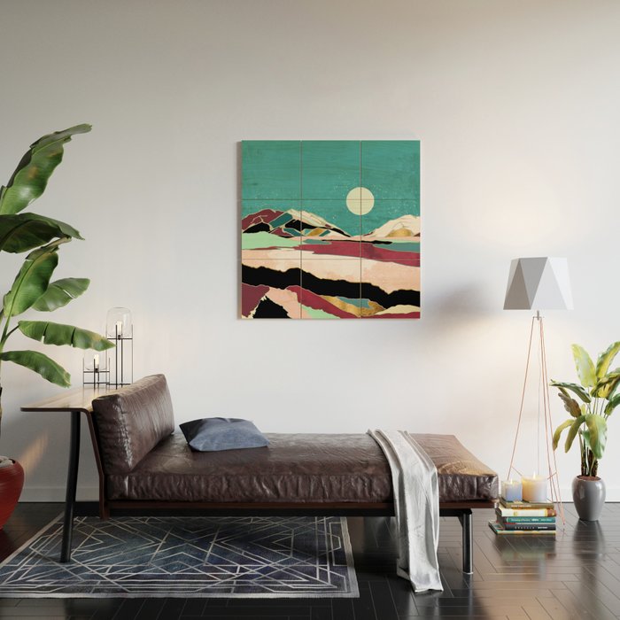 Teal Sky Wood Wall Art Gallery Image 2