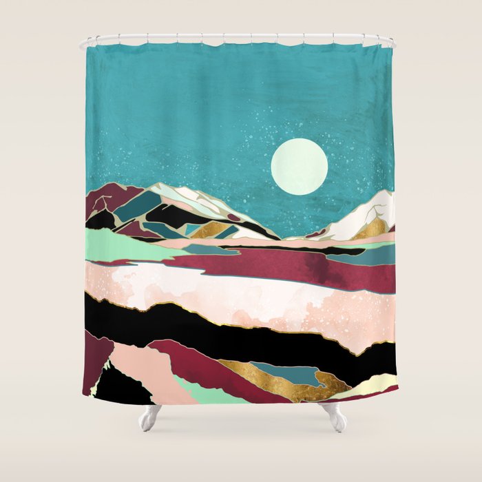 Teal Sky Shower Curtain Gallery Image 1