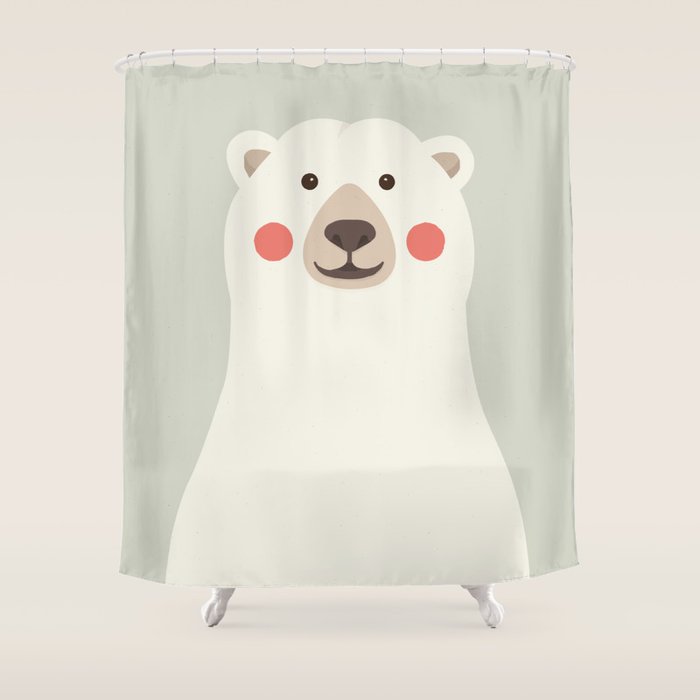 Polar Bear, Animal Portrait Shower Curtain Gallery Image 1