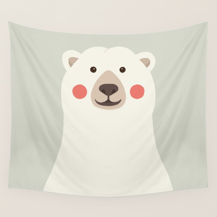 Polar Bear, Animal Portrait Wall Tapestry Gallery Image 4