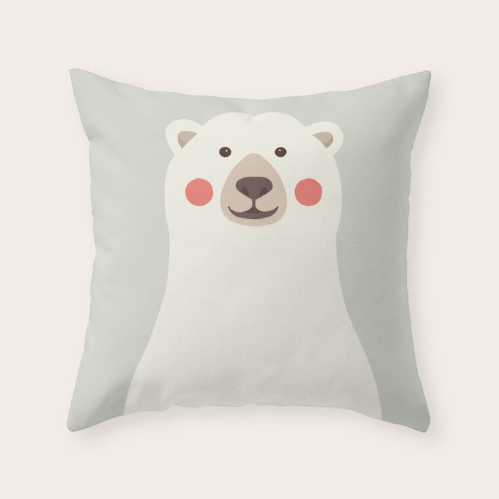 Polar Bear, Animal Portrait Throw Pillow Gallery Image 1