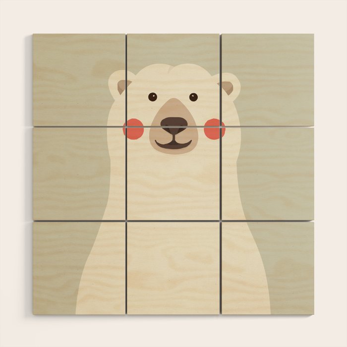 Polar Bear, Animal Portrait Wood Wall Art Gallery Image 1