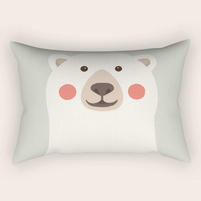 Polar Bear, Animal Portrait Rectangular Pillow Gallery Image 1