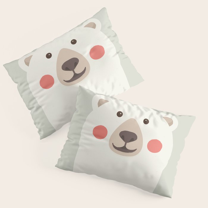 Polar Bear, Animal Portrait Pillow Sham Gallery Image 3