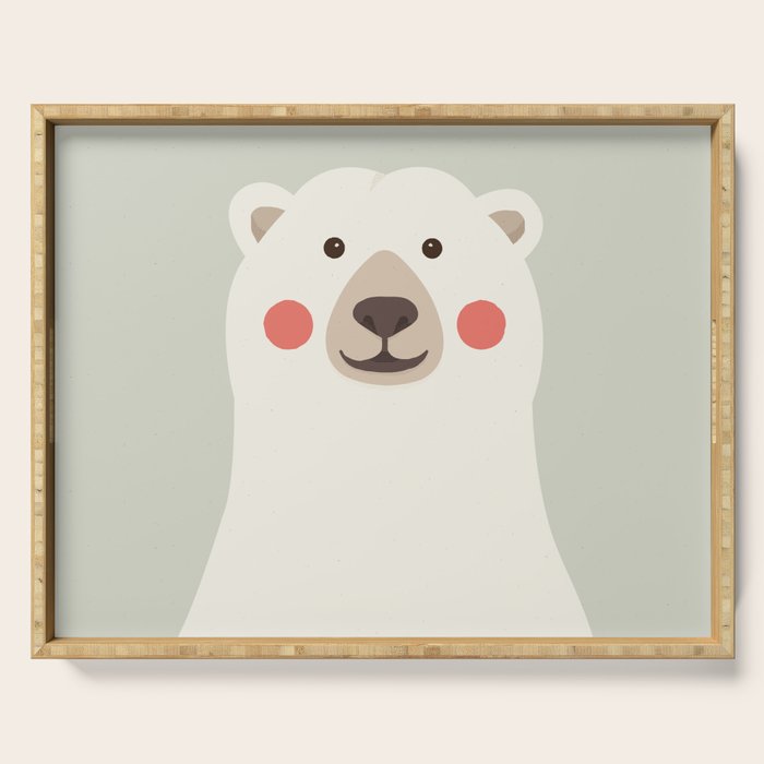 Polar Bear, Animal Portrait Serving Tray Gallery Image 1