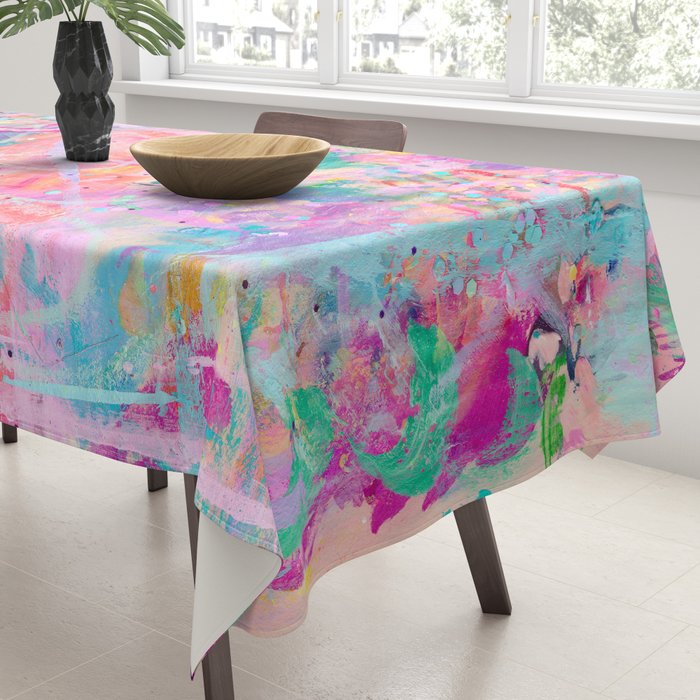 Girly Graffiti with Hearts and Doodles Tablecloth Gallery Image 3