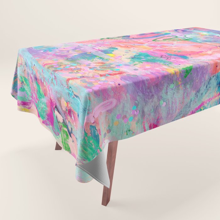 Girly Graffiti with Hearts and Doodles Tablecloth Gallery Image 1