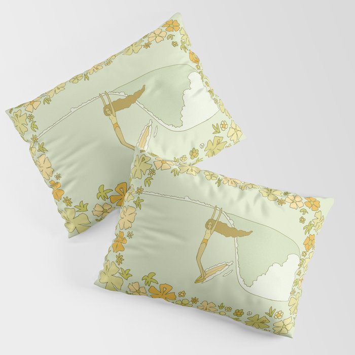 Rell Sunn heart of the sea 70s // retro surf art by surfy birdy Pillow Sham Gallery Image 3