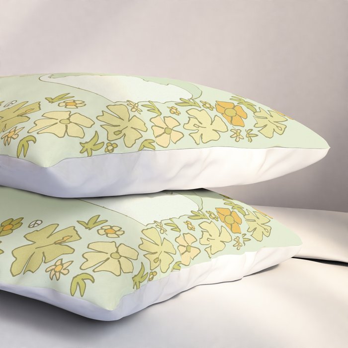 Rell Sunn heart of the sea 70s // retro surf art by surfy birdy Pillow Sham Gallery Image 3