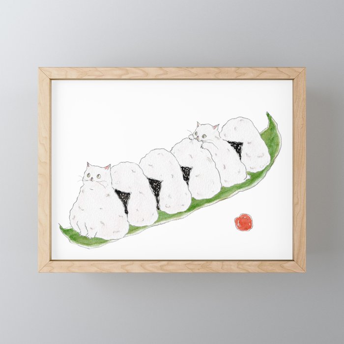 Riceball Cats Mini Art Print Gallery Image 1