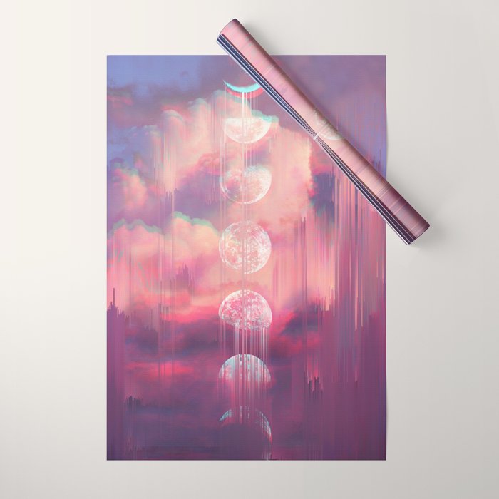 Moontime Glitches Wrapping Paper Gallery Image 1