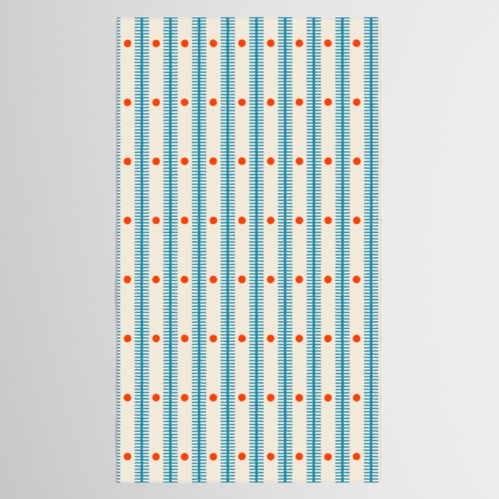 Stripes With Lines and Dots pattern blue and red  Tablecloth Gallery Image 2