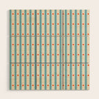 Stripes With Lines and Dots pattern blue and red  Wood Wall Art Gallery Image 1