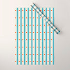 Stripes With Lines and Dots pattern blue and red  Wrapping Paper Gallery Image 1