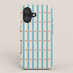 Stripes With Lines and Dots pattern blue and red  iPhone Case Gallery Image 1