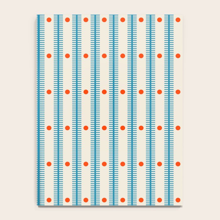 Stripes With Lines and Dots pattern blue and red  Notebook Gallery Image 4
