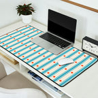 Stripes With Lines and Dots pattern blue and red  Desk Mat Gallery Image 2