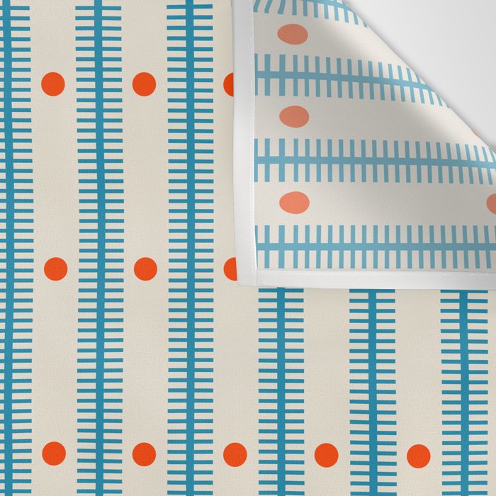 Stripes With Lines and Dots pattern blue and red  Wall Tapestry Gallery Image 3