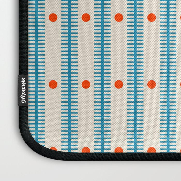 Stripes With Lines and Dots pattern blue and red  Laptop Sleeve Gallery Image 3