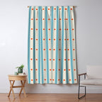 Stripes With Lines and Dots pattern blue and red  Window Curtain Gallery Image 5