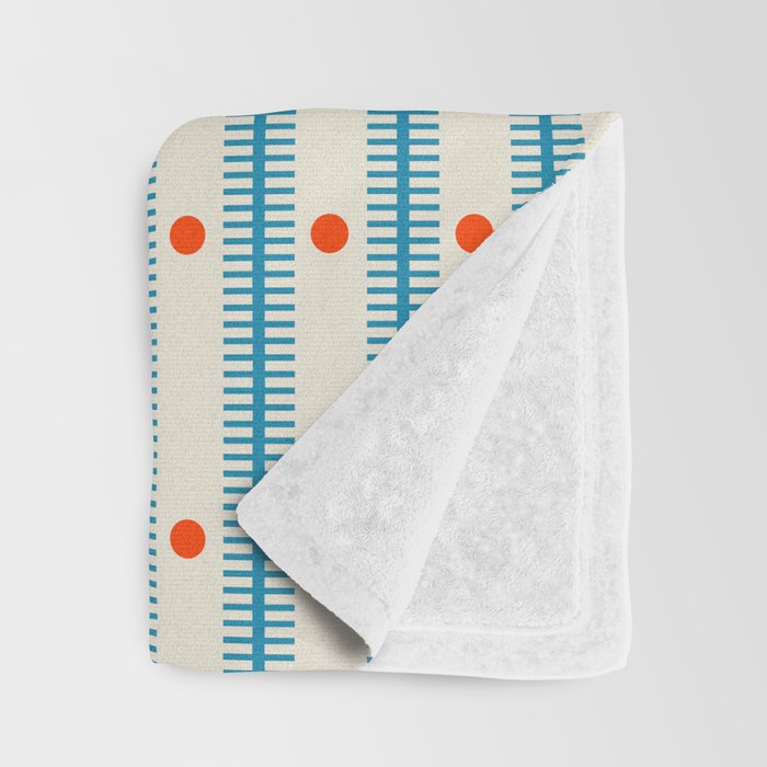 Stripes With Lines and Dots pattern blue and red  Throw Blanket Gallery Image 3
