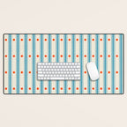 Stripes With Lines and Dots pattern blue and red  Desk Mat Gallery Image 1
