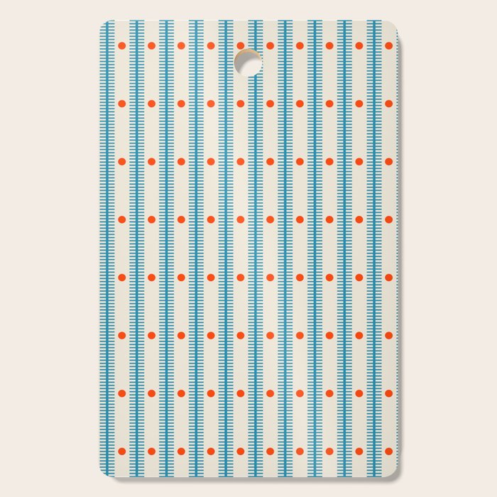 Stripes With Lines and Dots pattern blue and red  Cutting Board Gallery Image 1