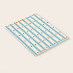 Stripes With Lines and Dots pattern blue and red  Notebook Gallery Image 3