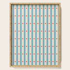 Stripes With Lines and Dots pattern blue and red  Serving Tray Gallery Image 1